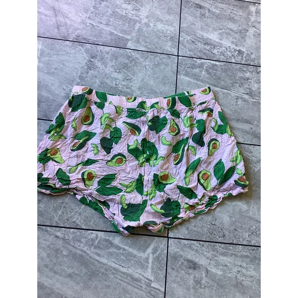 ASOS Pink Avocado Print Pajama Shorts Womens Size 18 Modal Sleepwear Lounge - Image 5