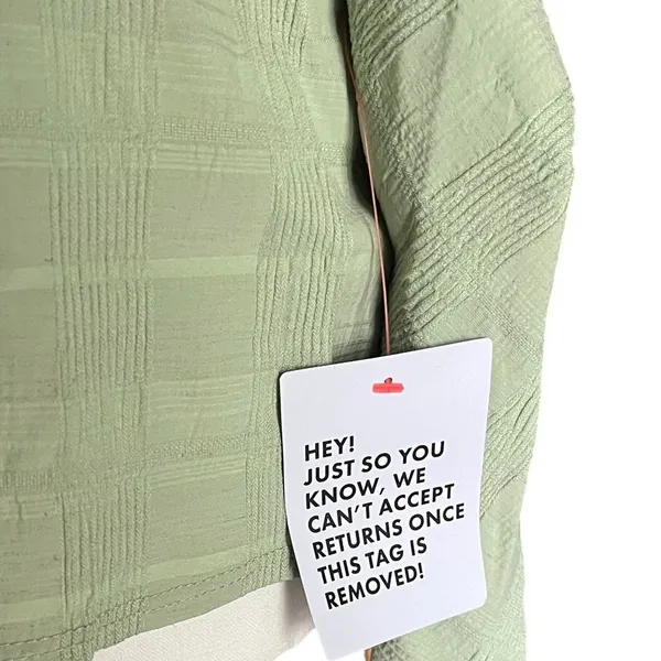 Topshop Textured Cold Shoulder Long‎ Sleeve Top Sage Green Women's 6 - Image 7