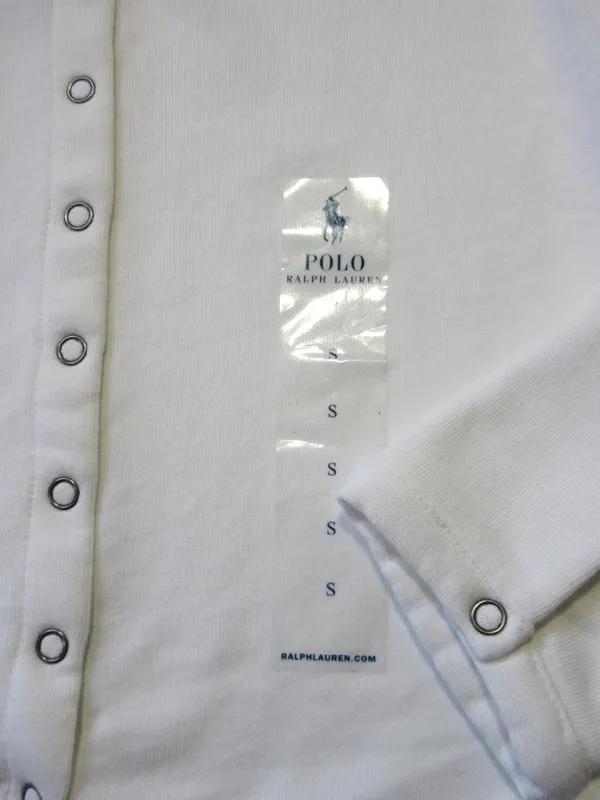 NWT Polo Ralph Lauren Logo Flag French Terry Cardigan in White Sweater S - Image 6