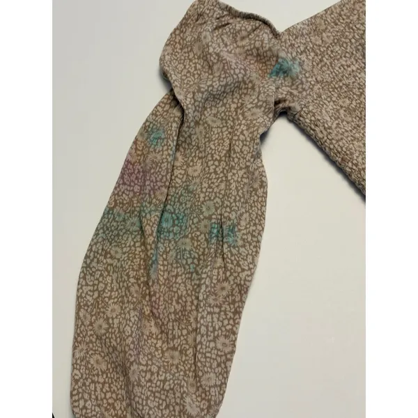 Altar'd State Mini Dress Women XS Tan Floral Smocked Tiered Balloon Sleeve - Image 11
