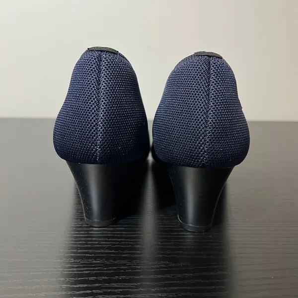 VIVAIA Aria Wedge Pro Navy Blue Knit Pointed Toe Sustainable Heels EU 40 US 9 - Image 7