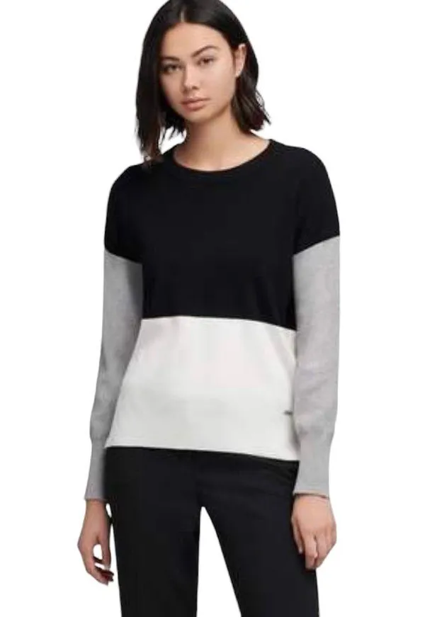 DKNY Colorblock Sweater Size Large Neutral - Image 7