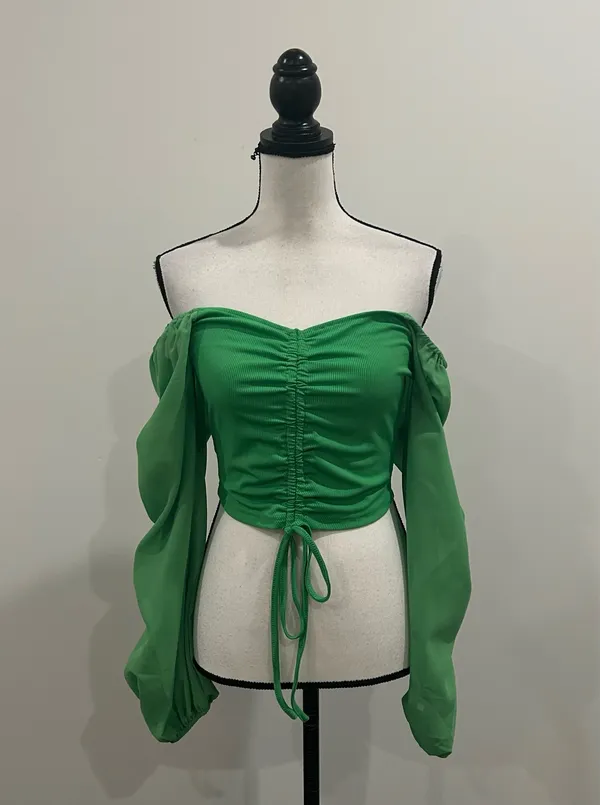 Shein Ruched Crop Top - Image 2