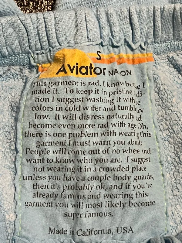 Womens small Aviator Nation 5-Stripe Sweatpants– Sky Blue - Image 8