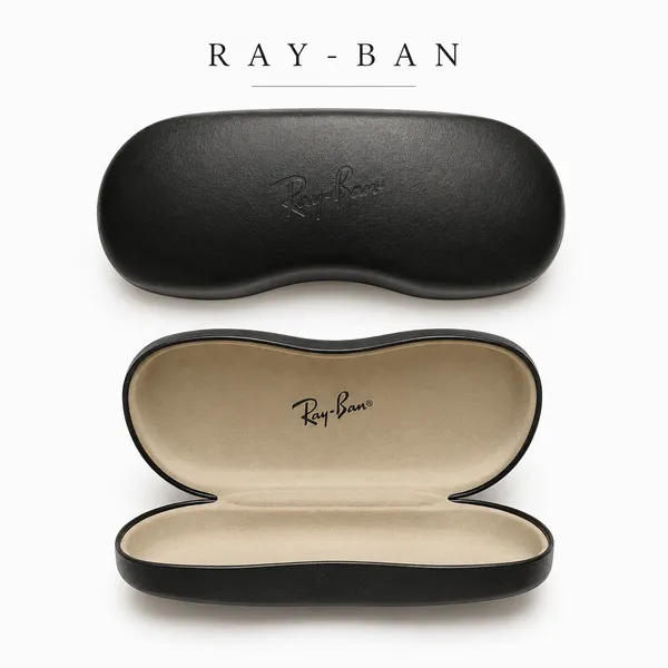 Ray-Ban Black Clamshell Sunglasses Case Hard Shell Eyewear Holder Logo - Image 2