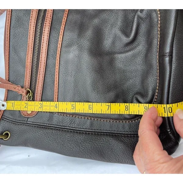 The Sak espresso brown leather crossbody. - Image 7
