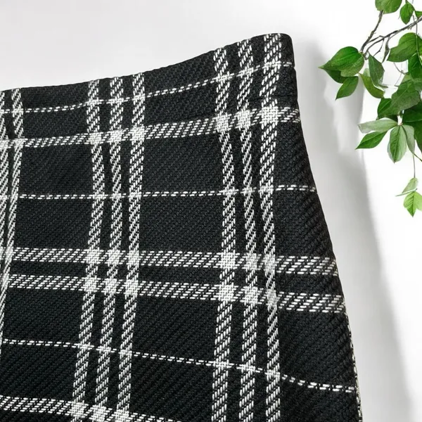 J.Crew Black & White Plaid Tweed Mini Skirt - Image 5