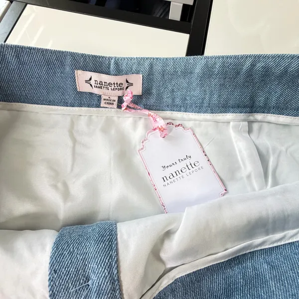 🦋NWT Nanette Lepore Tweed & Denim Button-Front Mini Skirt (Size Large)🦋 - Image 11