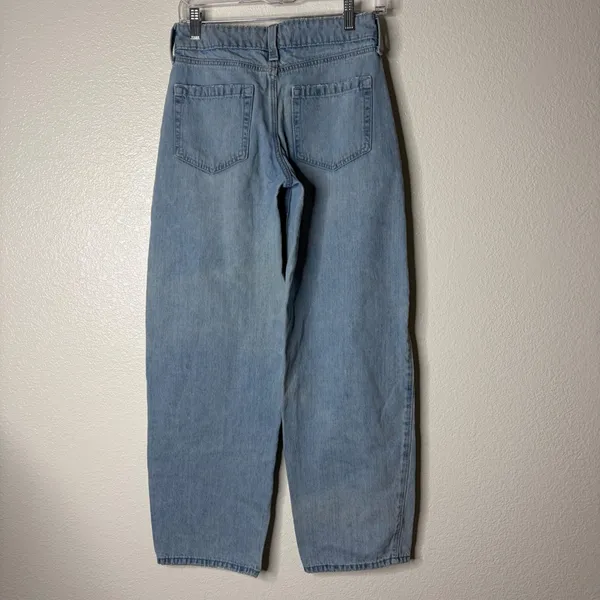 Hollister Low-Rise Taper Baggy‎ Jeans Light Wash Denim W23 000R Womens Blue - Image 3