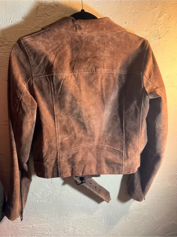 Blank NYC Suede Moto Jacket - Brown - Image 11