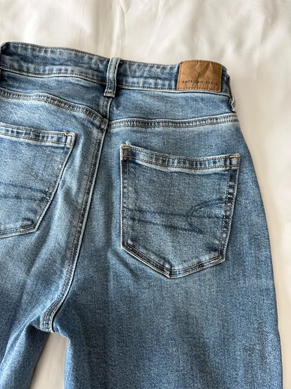 Medium Wash Strigid Ripped Mom Jeans - Image 6