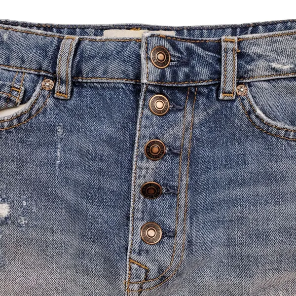 Free People We The Free Mini Jean Skirt Womens 27 Denim Distressed Button Fly - Image 6