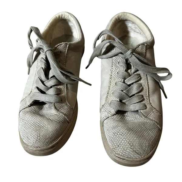 UGG Karine Snake Women's Lace up Leather Sneakers Size US 7 EU 28 Beige - Image 3