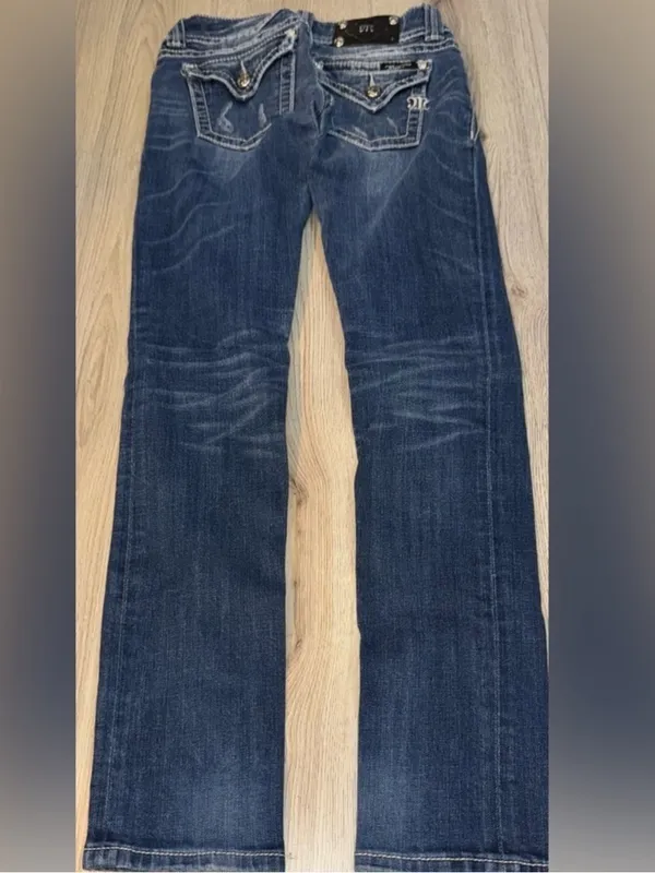 Miss Me blue skinny Embroidered Pocket Jeans denim - Image 3