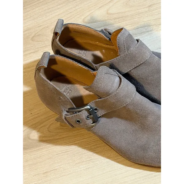 Frye and Co. Suede Ankle Booties Gray 8‎ Women Buckle Pointed Toe 3470781-GRY - Image 4
