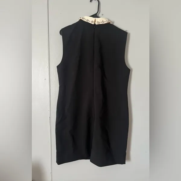 NEW J. Crew Black Mini Dress with White Collar - Image 7