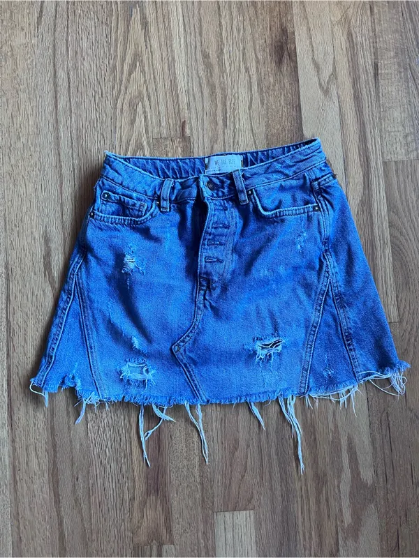 We the free a line denim mini skirt size 26 - Image 2