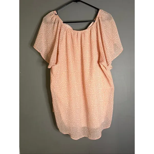 Boutique Pink Blue Leopard Print Chiffon Short Sleeve Top Bundle XL NWOT - Image 8