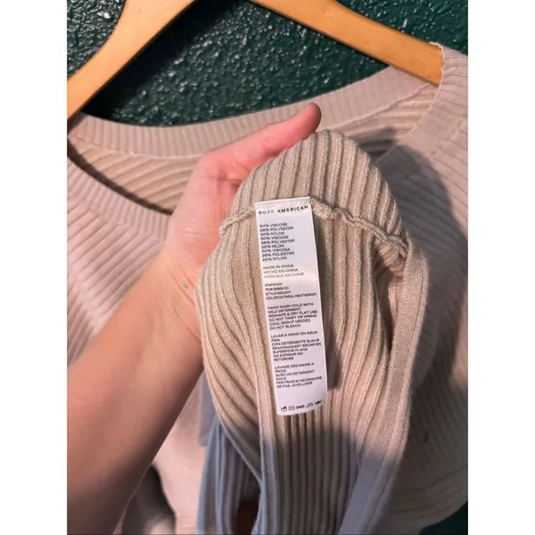 Good American Tan Ribbed Sweater Sz 5/2x - Image 3