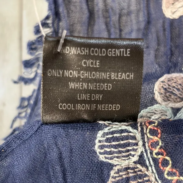 NWT Stitch Fix Accessory Collective Amery Scarf Navy Embroidered Paisley Boho - Image 7