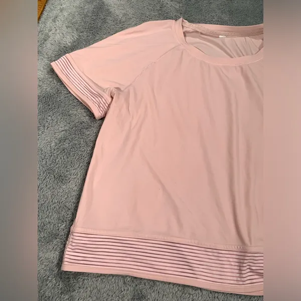 Lululemon Athletica Light Pink Short Sleeve Tee - Image 2