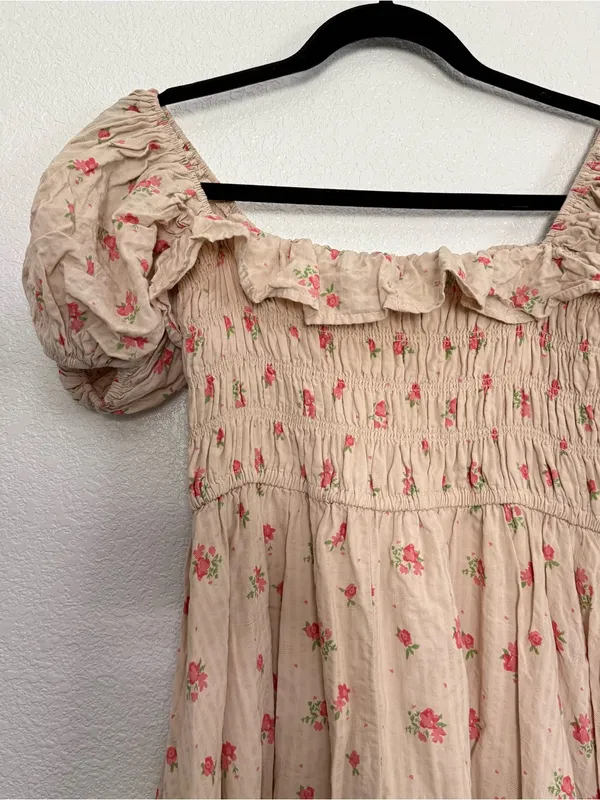 NEW R.Vivimos Womens Summer Floral Print Puff Sleeve Dress Medium 8/10 - Image 5