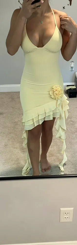 Baby boo Lilabelle Mini Dress - Lemon - Image 6
