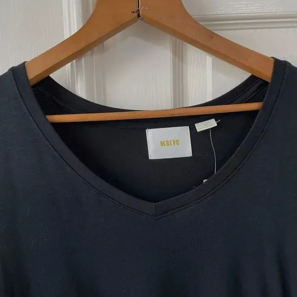 Maeve black side ruched short sleeved T - Image 4