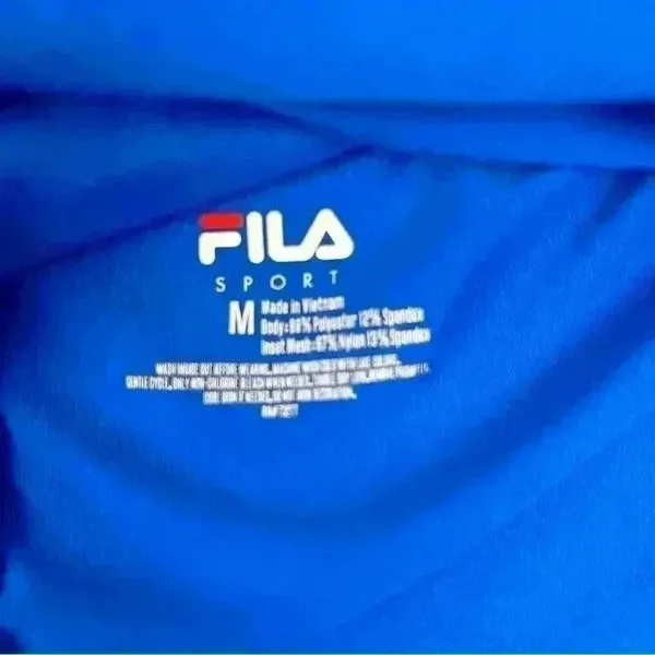 FILA Sport Women's‎ Long Sleeve Top Blue M Moisture-Wicking Quick-Dry Open Back - Image 7
