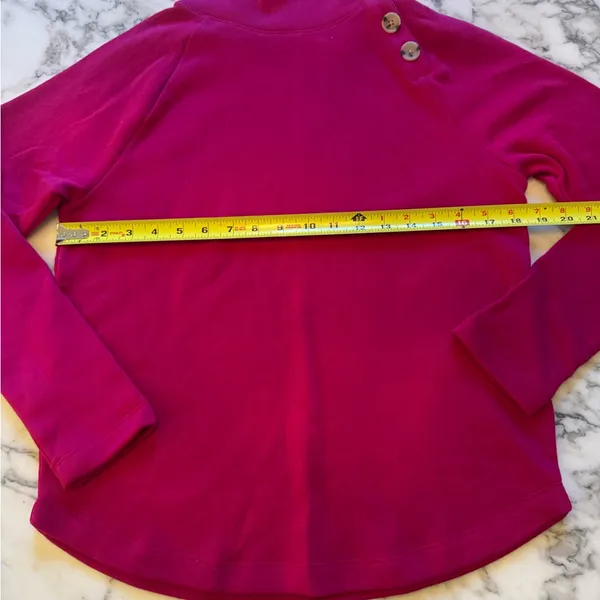 NWOT Jcrew wide button collar sweatshirt rasberry pink Sz XS marks inside collar - Image 4
