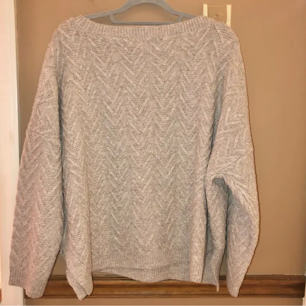 PINK‎ LILY CANDID FEELINGS BOAT NECK TEXTURED SWEATER beige XL - Image 3