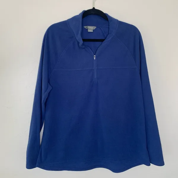 Natural Reflections Blue Fleece Pullover Top Sz XL Gorpcore Cabin Core - Image 5