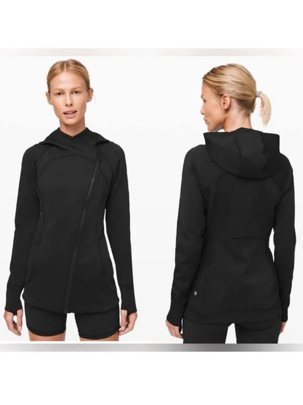 Lululemon Every Journey Hooded Jacket Womens 6 Black Zip Front - Image 2