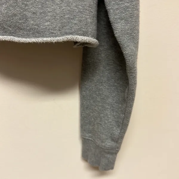 Wild Fable Gray Cropped Hoodie Sweatshirt with cord size S - Image 4