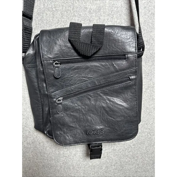 Vintage Totes‎ Shoulder Bag Purse Black 90s Pockets Zip Adjustable Travel 90s - Image 7