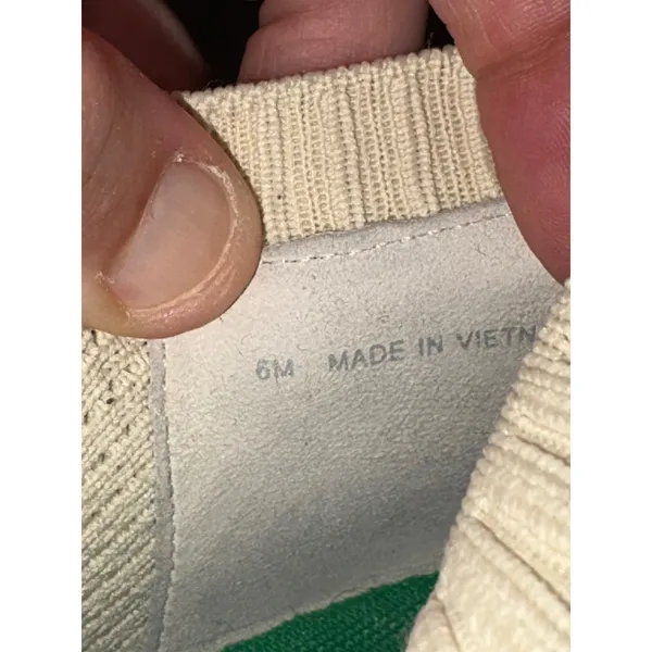 Tory Sport Bubble Sock Sneakers Cream Green Navy Knit Slip On Trainers - Image 10