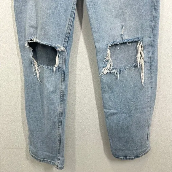 Abercrombie & Fitch 90s Straight‎ Ultra High Rise Curve Love Jeans Distressed - Image 5