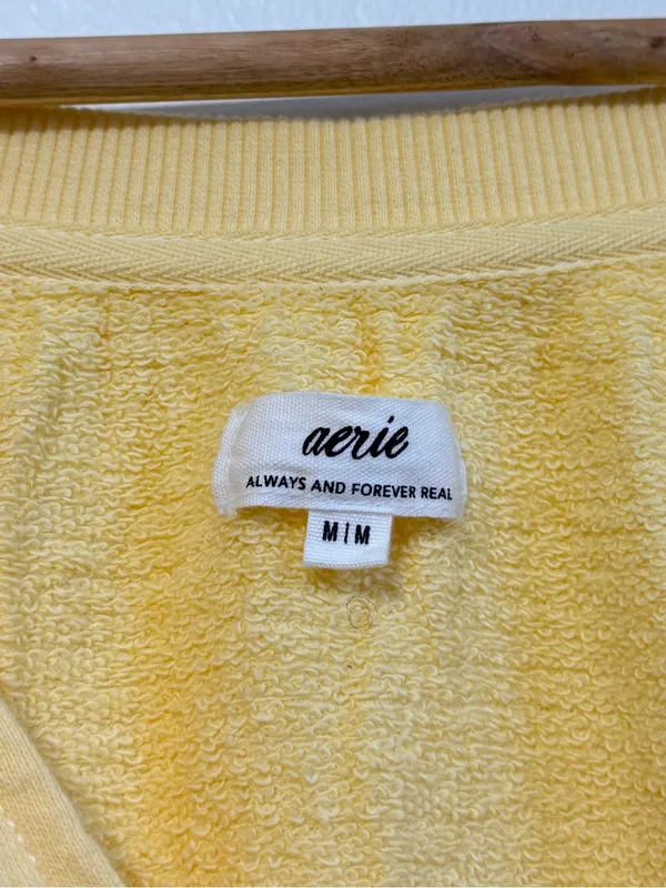 Aerie Yellow Notes Easy Street Sweatshirt Size Medium NWOT Oversized - Image 3