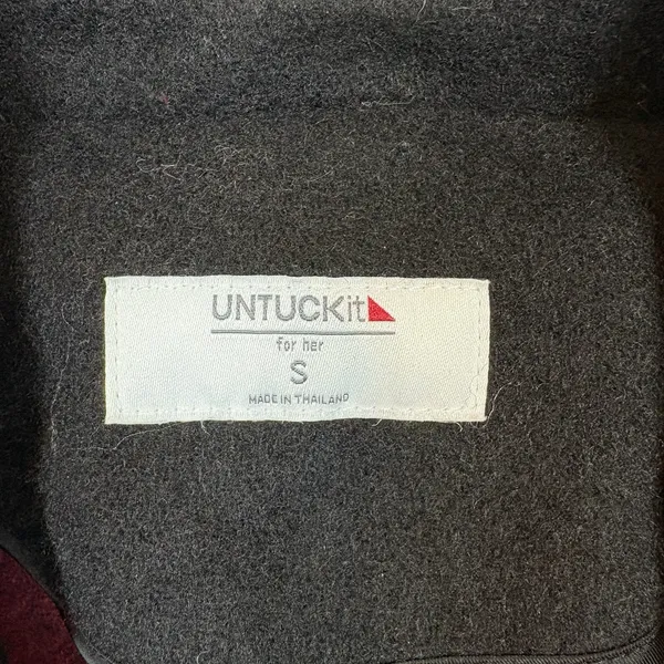 Untuckit Women's Small Black Maroon‎ Wool Double Breasted Long Vera Vest - Image 4