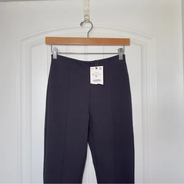 Zara Small Black Contouring Stretch Flare Trouser Dress‎ Pants Minimalist Y2K - Image 3