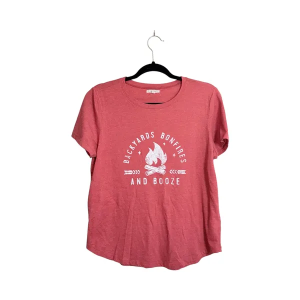Maurices Backyards Bonfires and Booze Graphic Tee Red Short Sleeve - Image 2