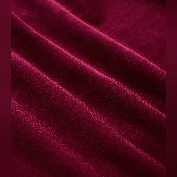Burgundy Velvet Halter Bowknot Lace Up Maxi Dress: M/Size 6 - Image 4