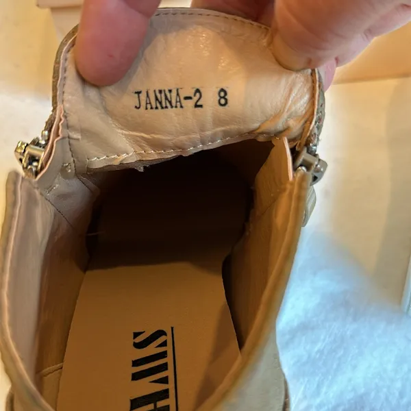 New Tan Sneaker Booties with wedge heel by AMS JANNA-2 Mid size 8 - Image 7