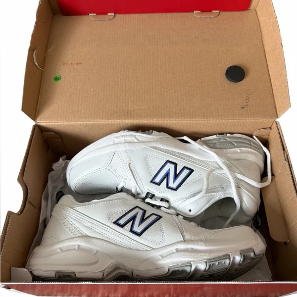 New Balance White Athletic Sneakers with Navy Accents - Image 4