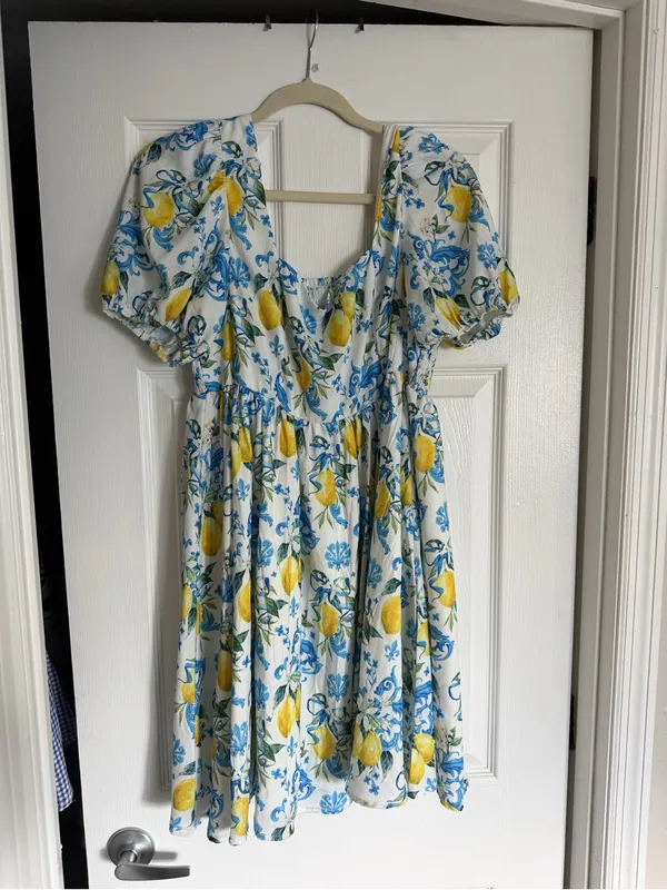 SHEIN Lemon Print Babydoll Dress - Image 2
