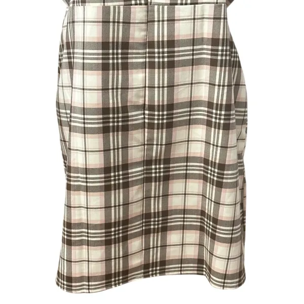 BP Brown Cream Tartan Plaid Mini Dress 1X Spaghetti Strap Sleeveless NWOT Preppy - Image 7