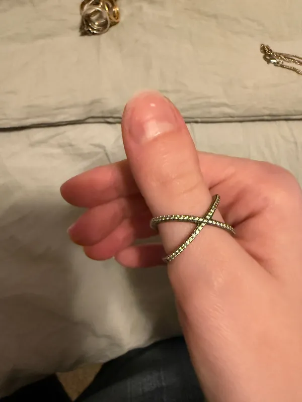Sliver cross ring Silver Size 8 - Image 2