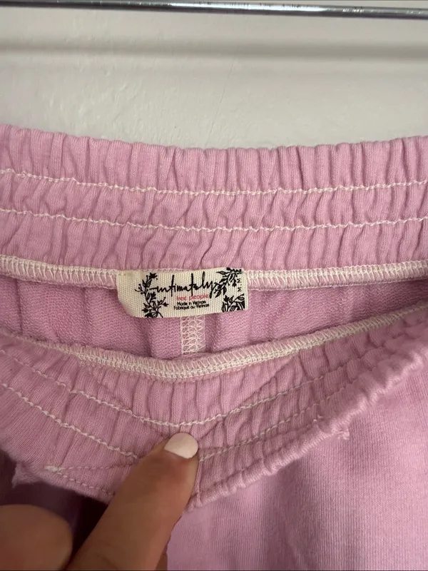 Free People Women's Casual Pink Elastic-Waist Shorts - Image 6