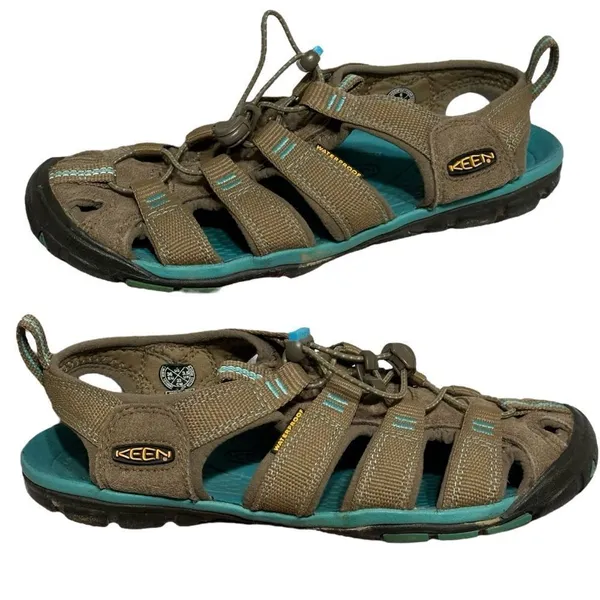 KEEN 'Clearwater CNX' Brown/Turquoise‎ Waterproof Hiking Water Sandals Sz 6 - Image 3