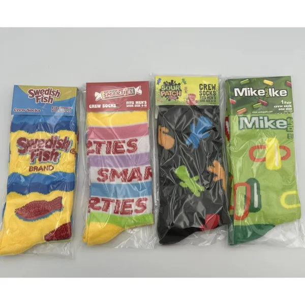 Novelty Crew Socks Candy Favorites Size 6/7-12 Candy 4 Pairs Fun Colorful New - Image 2